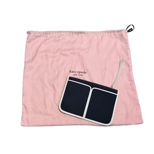 Kate Spade Sam Canvas Plunge Small Wristlet With Dustbag